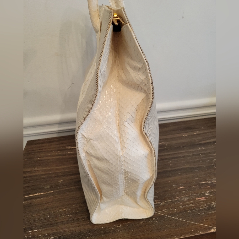 Hayward Canvas and Python Tote - Picture 6 of 12